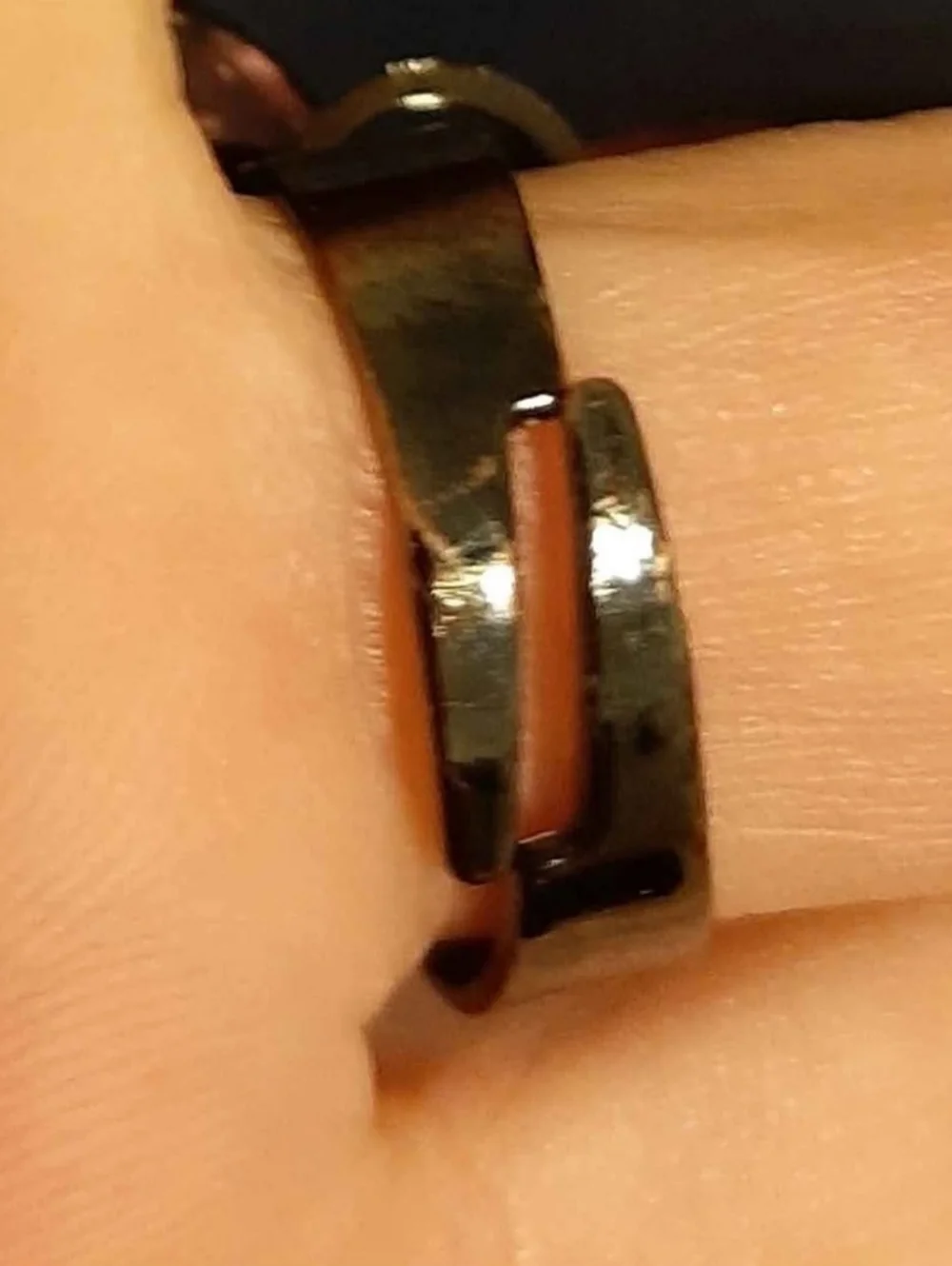 Pink Flower w Black Tones Adjustable Ring see below
